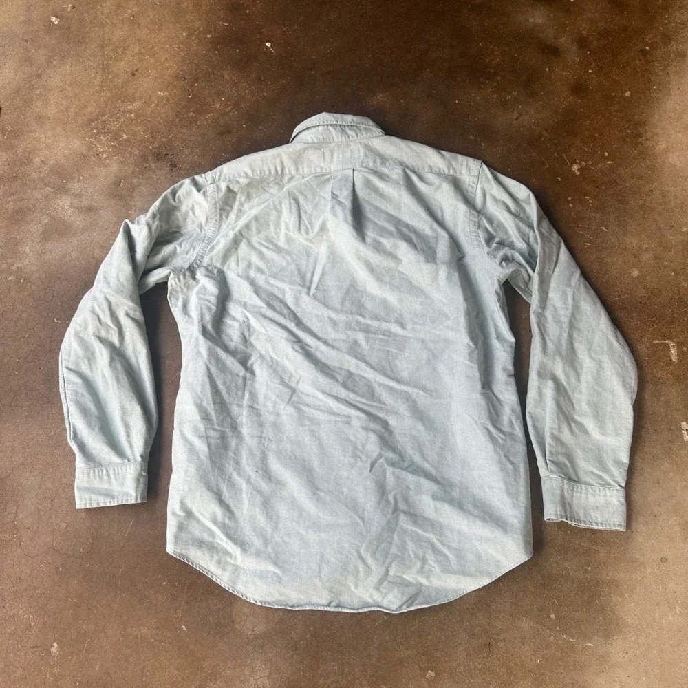 Ralph Lauren Button Down Mens Large Green Good Custom Fit Oxford Long Sleeve